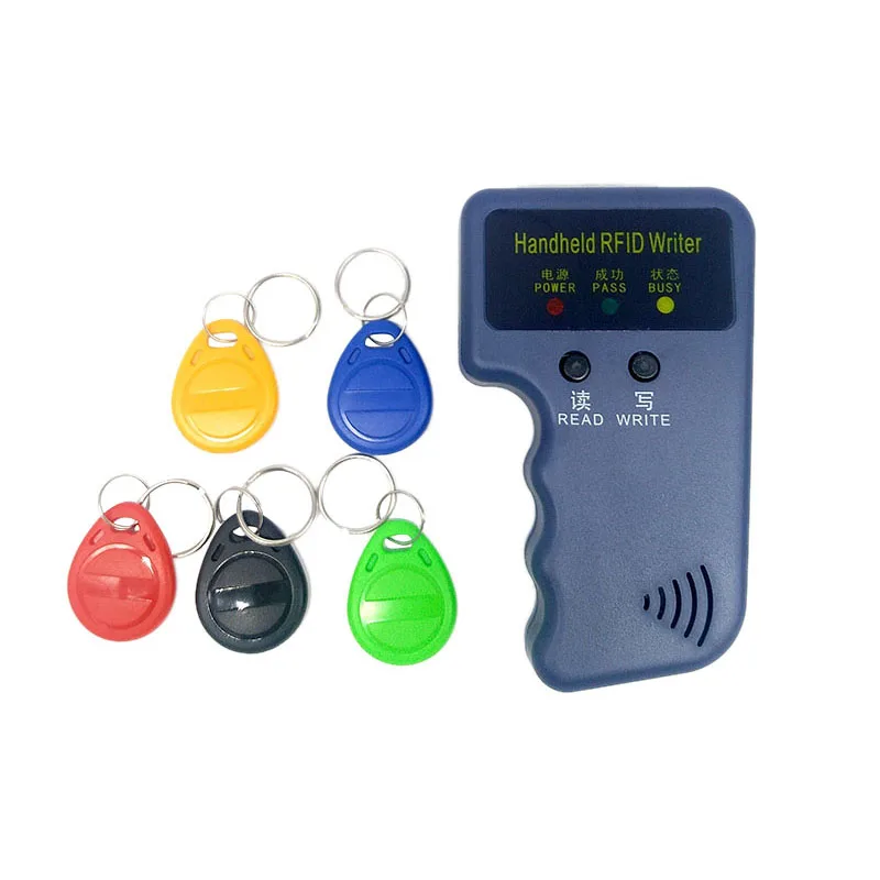

Handheld 125Khz Rfid Duplicator Copier Writer Programmer Card Reader Id Card Copy + 5Pcs Em4305 Each Writable Tags
