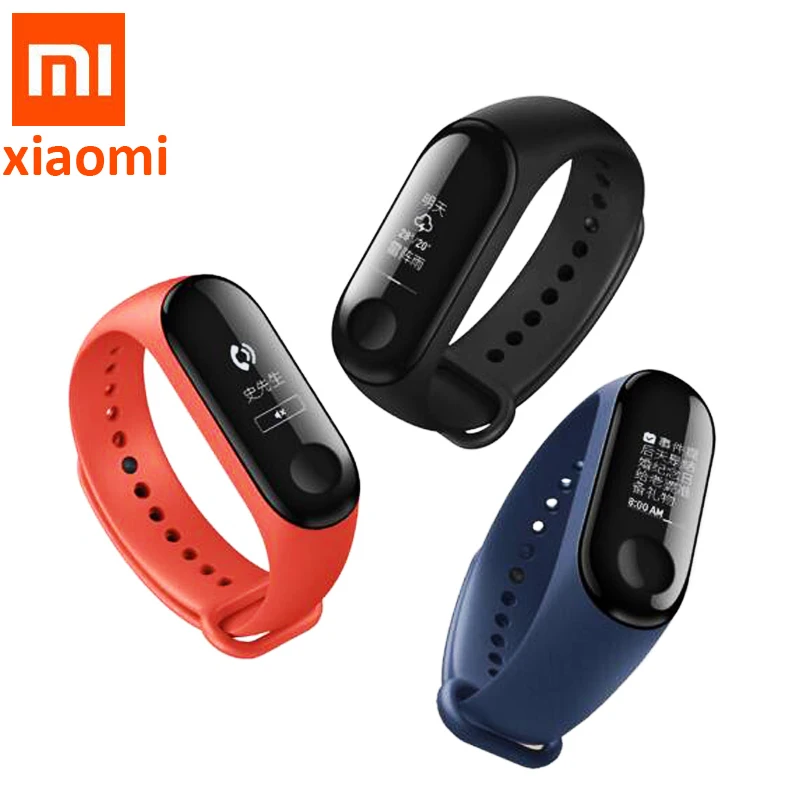 Оригинальный Смарт браслет Xiaomi Mi Band 3 miband с сенсорным OLED экраном пульсометром