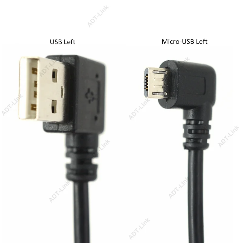 Micro USB кабель для передачи данных 90 градусов AM левый угол Рикель покрытый короткий