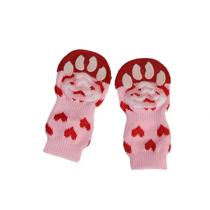 4 шт. носки для щенков Нескользящие вязаные дышащие эластичные теплые зимние домашние HG99