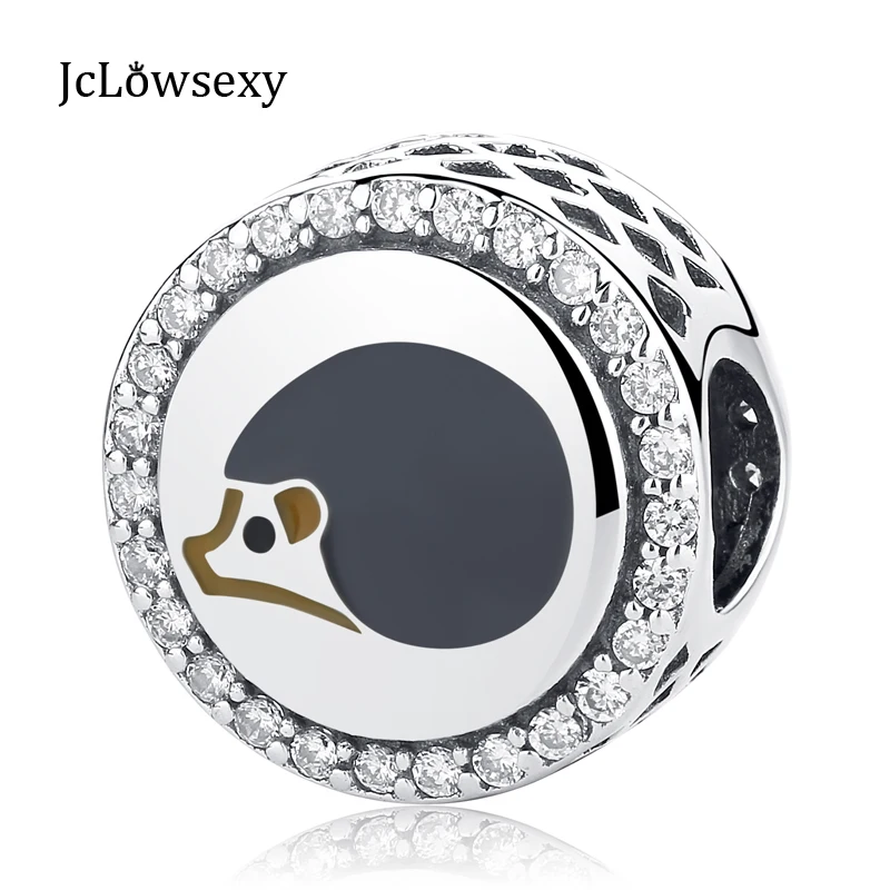 

Original Authentic S925 Sterling Silver Bead CZ Crystal Cute Hedgehog Animal Charm Fit Pandora Bracelets DIY Charms Jewelry