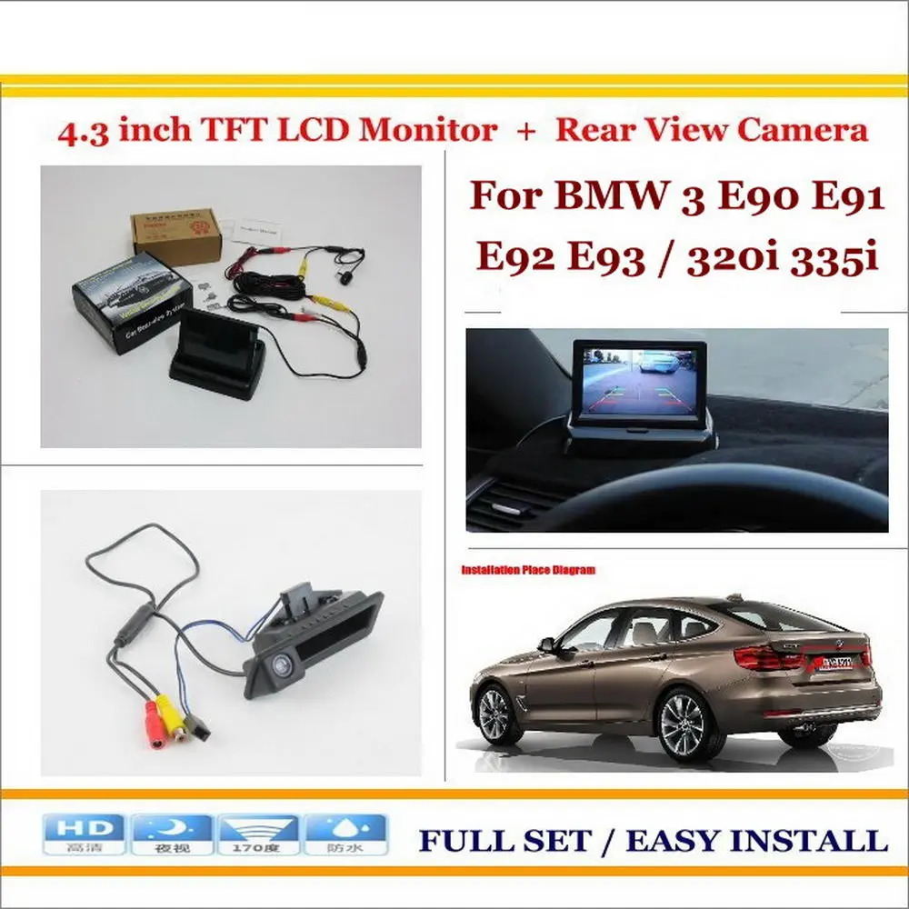 

In Car 4.3" Color LCD Monitor + Car Rear Back Up Camera = 2 in 1 Park Parking System / For BMW 3 E90 E91 E92 E93 / 320i 335i