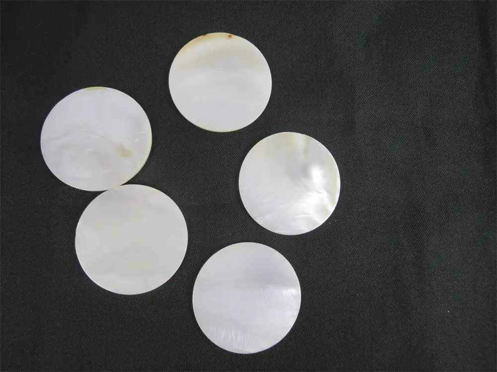 

20Pcs Inlay material round shell dots white mother of pearl shell blanks 40*40mm