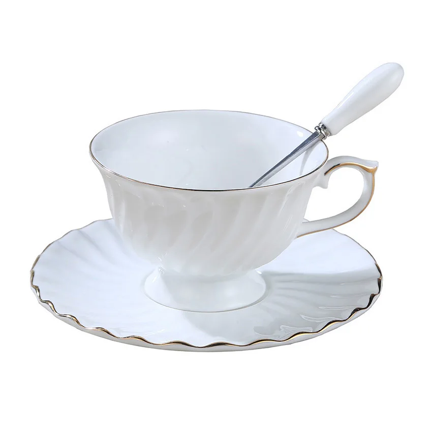 

GFHGSD European Top Grade Silver Bone China Porcelain Coffee Cup Saucer Sets Home Afternoon Tea Cups Plate Support Wholesale