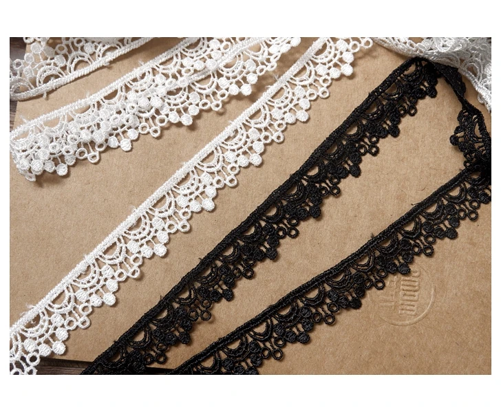 5 yards/lot 2cm width white black Polyester Lace lace trim DIY Dress