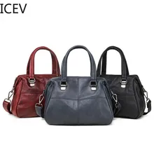 ICEV Сумки из натуральной кожи, большая женская сумка-мессенджер, высокое качество, повседневная женская сумка, сумка через плечо, большие женские сумки