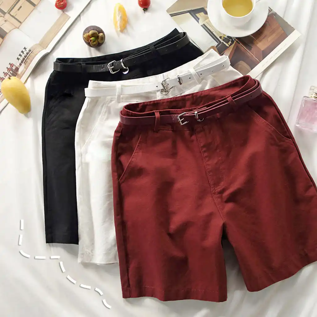 womens cargo shorts elastic waist