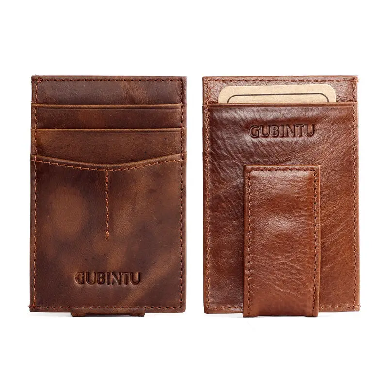 0 : Buy 2016 Men Women Genuine Leather Pocket Money Clip Wallet Clamp for Money ...