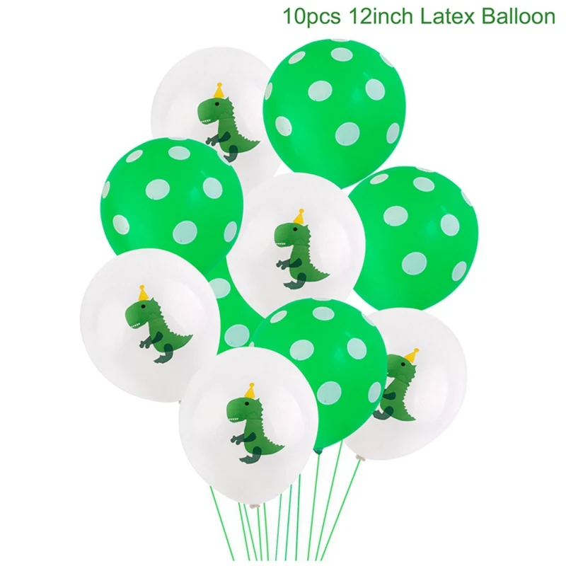 FENGRISE, украшения для дня рождения, Детские вечерние шары с динозаврами, балоны на день рождения, для детского душа, 12 дюймов, латексные шары с животными - Цвет: Dinosaur Dot