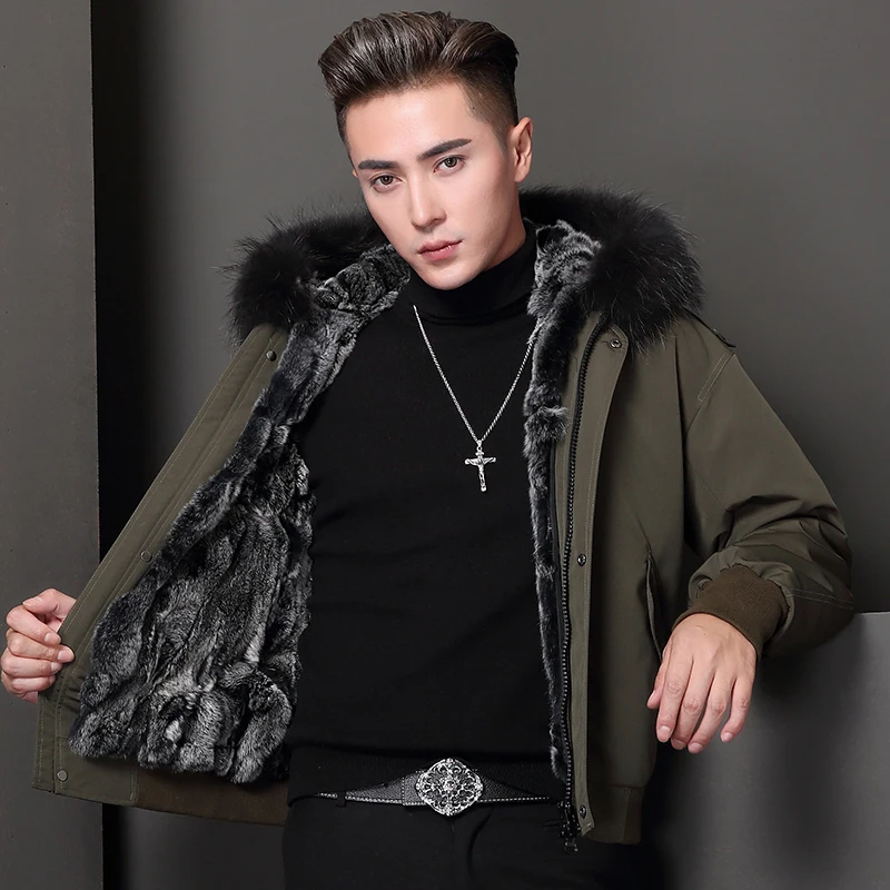 Perfect 2019 new fur jacket winter men