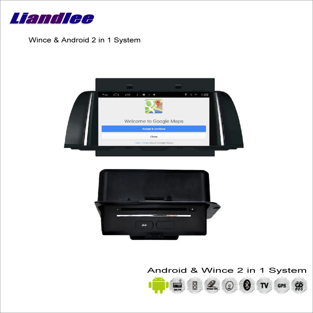 Perfect Liandlee For BMW 5 F10 2013~2014 - Car Radio DVD Player GPS Nav Navi Map Navigation Advanced Wince & Android 2 in 1 S160 System 1