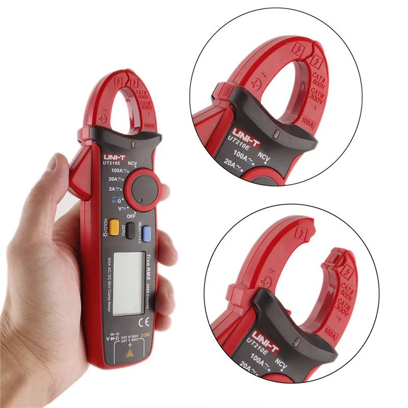 

UNI-T UT210 Series Mini Digital Clamp Meters AC/DC Current Voltage UT210E Auto Range VFC Capacitance Non Contact Multimeter