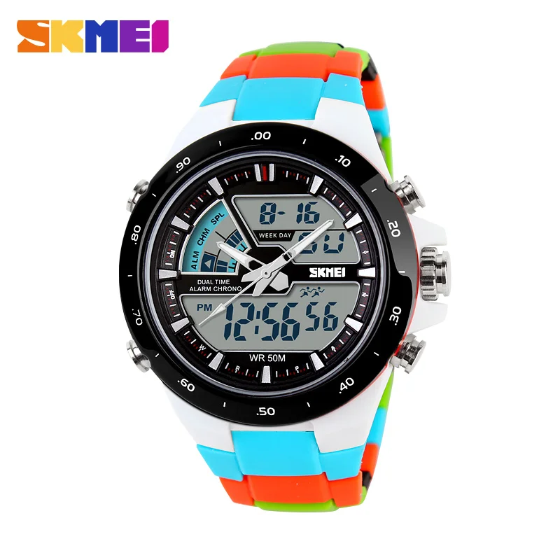 Relógios de Pulso Marca Casual Masculina Esportiva Relógio 2 Fuso Horário Digital Quartz Moda Elegantes Led Mergulho Relógios Militares 2020