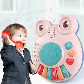 

Multi-function Baby Electronic Puzzle Early Education Story Machine Music Hand Drums Piano Frog Children's Simulation Phone Toy
