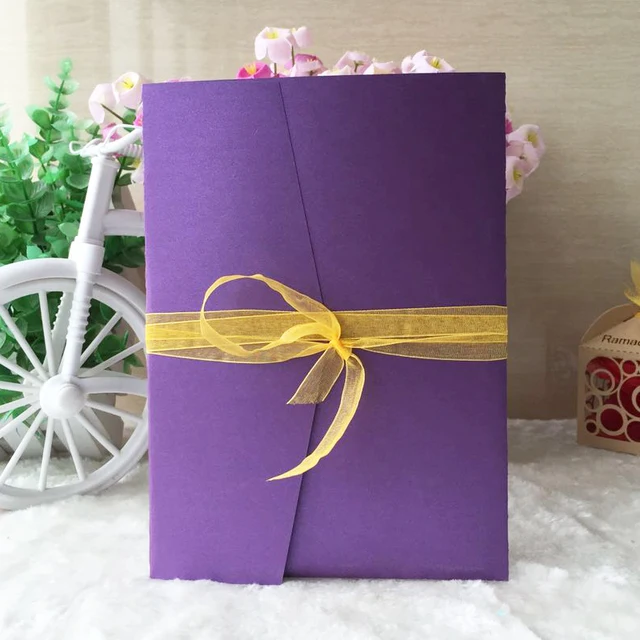 50pcs new arrived pink dark purple pearl paper envelopes design