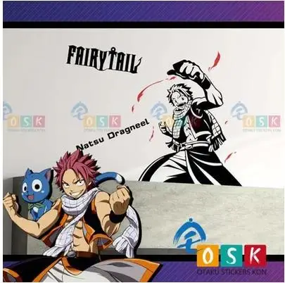 Pegatina аниме FAIRY TAIL Нацу Dragneel стены винила Стикеры Наклейка Декор мультфильм