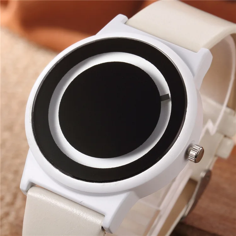 

Simple fashion without pointer without scale large disk student lovers electronic table men and women with a belt watch