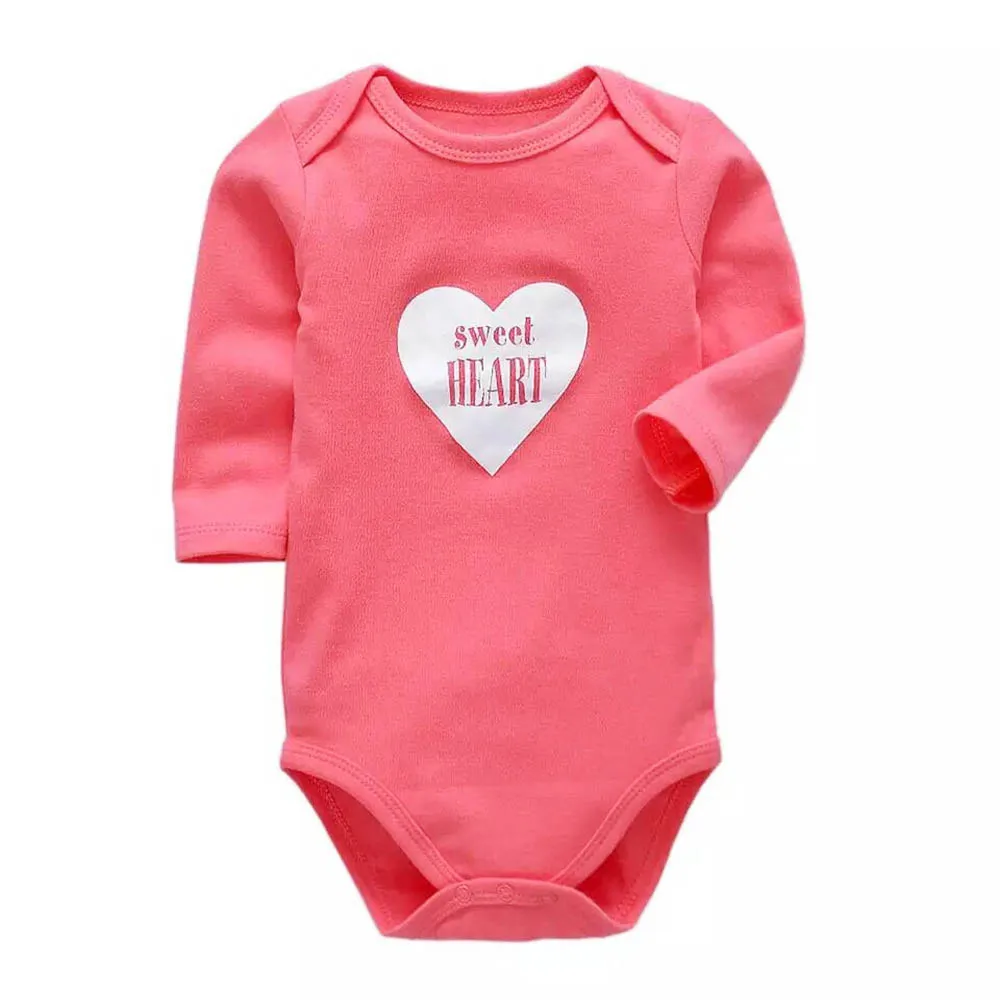 Babies Boys Bodysuit Newborn Baby Girls Clothing Long Sleeve 3 6 9 12 18 24 Months Clothes - Цвет: Розовый