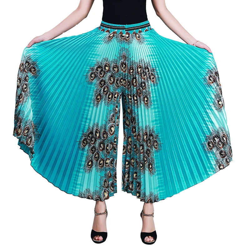 

Summer Pleated Pants Wide Leg Pants Women Loose Casual Pants Female High Waist Ladies Pant 2019 Spring Trousers Split skirt
