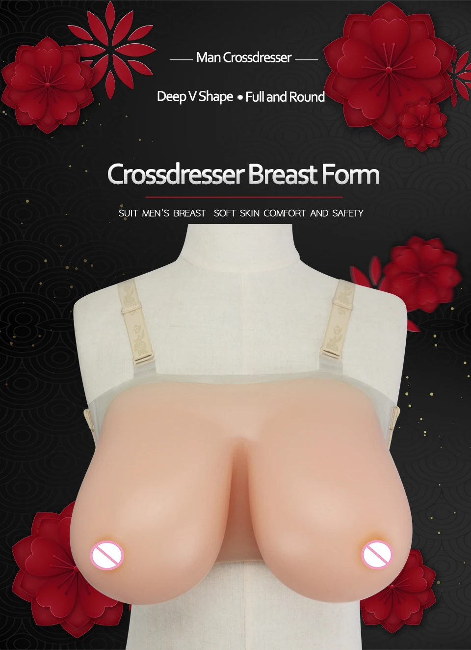 Silicone Enhancers Lifelike False Boobs Fake Breast Forms for Crossdresser Transgender Mastectomy01