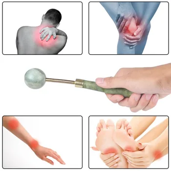 

1 X Natural Jade Stone Body Foot Massage Knock Hammer Head Relax Massage Beauty Health Tools Stress Release Massager Relaxing