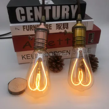 

Heart Style Vintage Soft Flexible Led Filament Light Bulbs Lamps ST64 4W