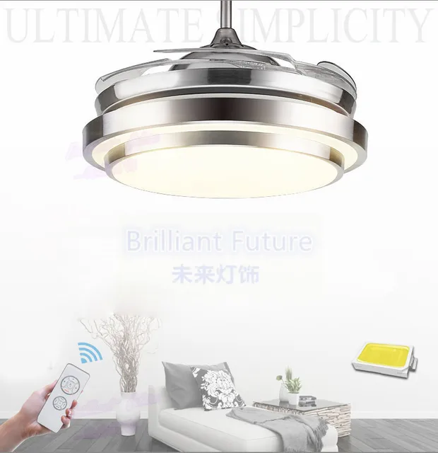 Ceiling Fan 3 Colors Changing Light Modern Led Invisible Ceiling Fan 3 Colors Changing Light Modern Led Invisible Remote Control Lamp