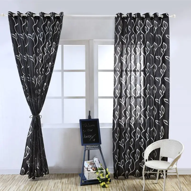 

Window Curtains Tulle Floral Pattern Fabrics Sheer Curtains For Bedroom Living Room Jacquard Curtain French