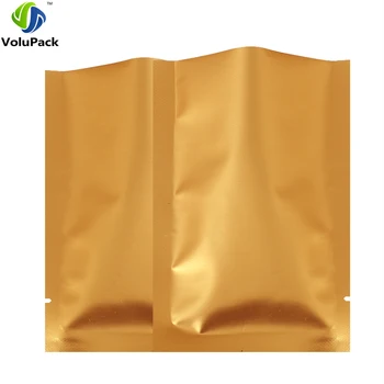 

Brand new 5x8cm (2x3") Gold color Heat seal aluminum foil flat pouch open top packing Storage bags for food coffee bean