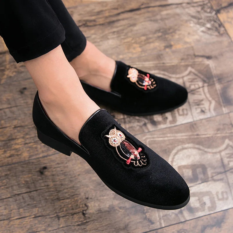 men spring summer suede leather loafers cool designer ballroom wedding male footwear animal evening fashion oxford shoes for men (25)