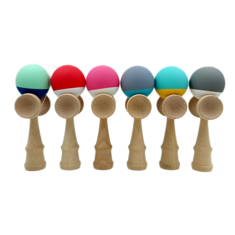 20pcs Natural Beech Kendama,Mixed Colors,Rubber 3/7 Split Kendama Wooden Toys Outdoor Sport Fun Ball Educational Toy for Boy Gir