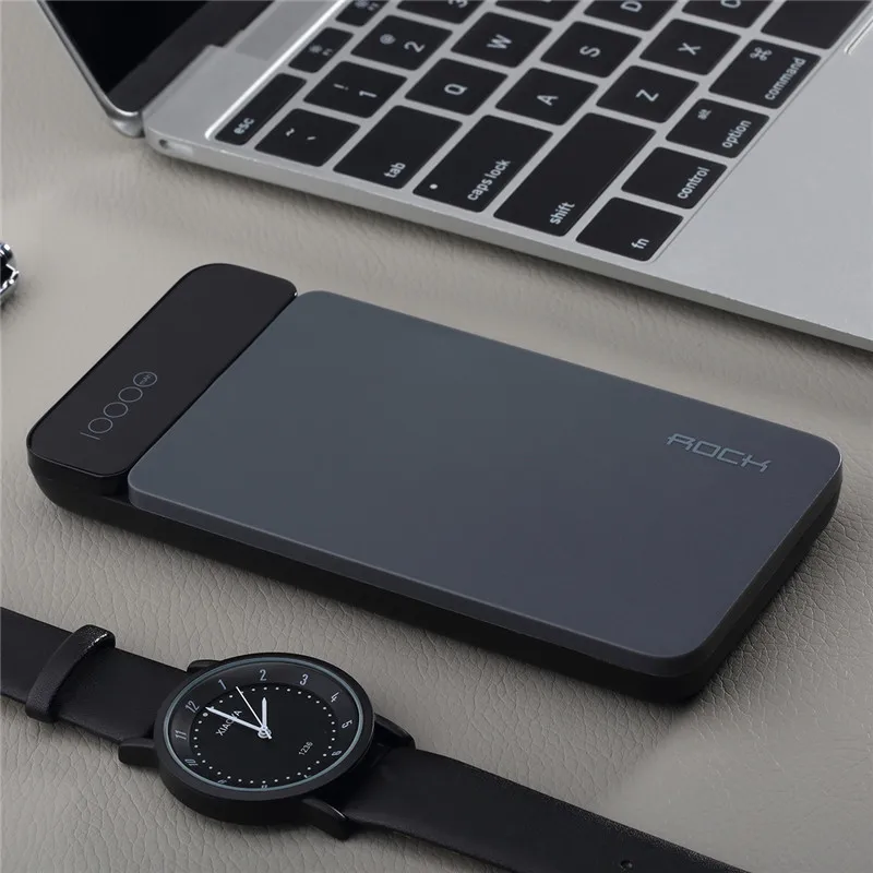 ROCK 10000mAh Power Bank for Xiaomi Portable External Battery Charger Type C Fast Charger Powerbank with Digital Display