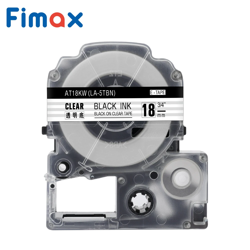 

Fimax ST18KW Black On Clear 18mm Compatible For Epson Labels Tape Cartridge Label Maker Tape For King Jim TEPRA Tape for LW-300