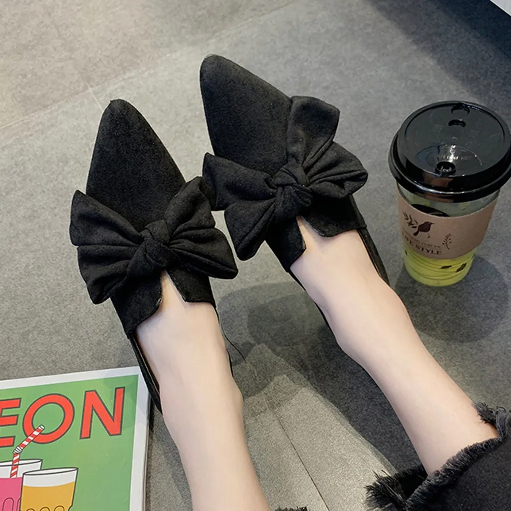 bow flat shoes