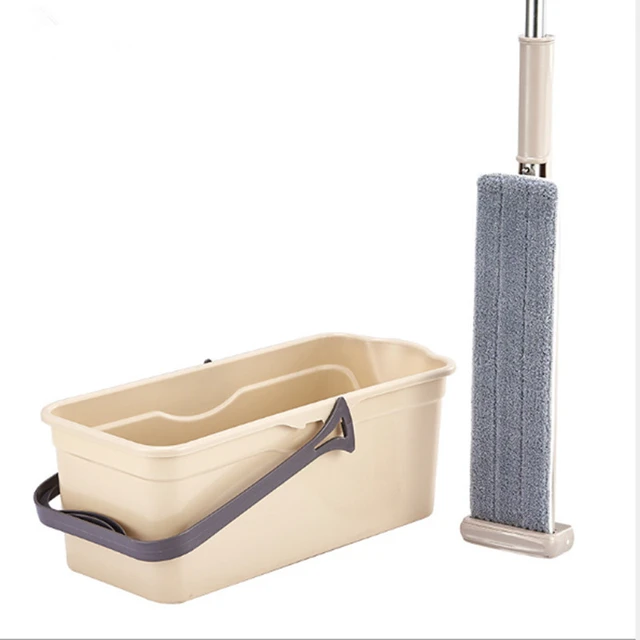 Dropship Mop Bucket With Wringer Set Flat Floor Mop Clean And Dry