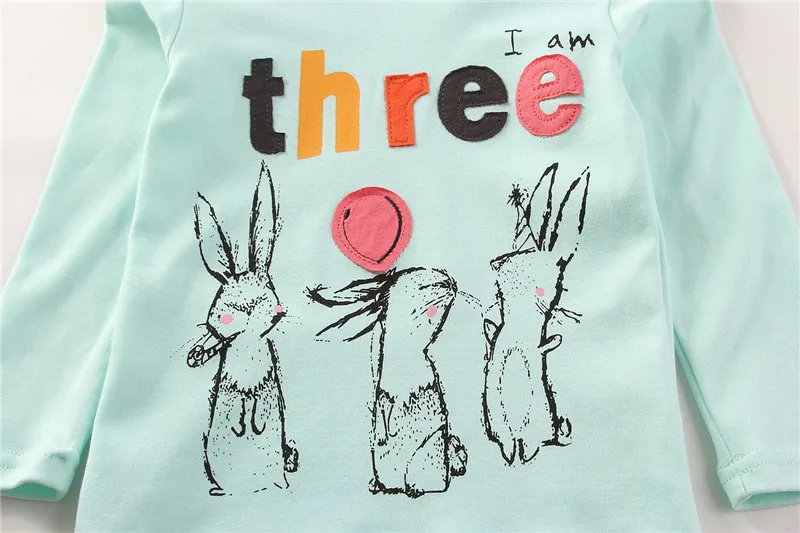 2016 Children Girls 100% Cotton Spring Autumn T-Shirt For 1-6Y Kids Jumpingbaby Brand Long Sleeve Cartoon Tees Child Cute Tops38