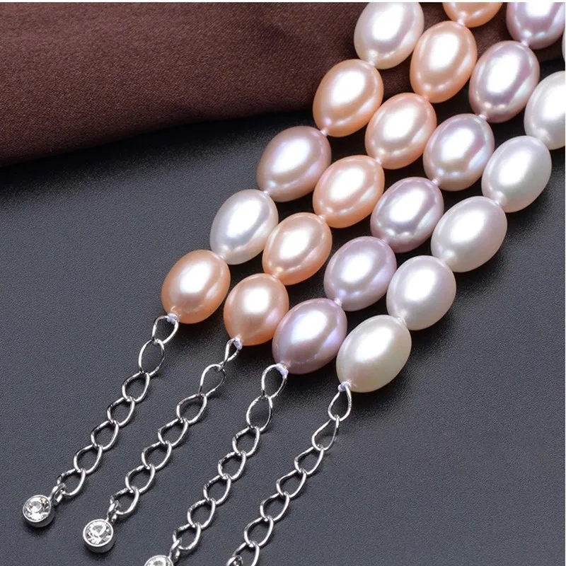 Женский браслет из серебра 925 пробы с натуральным жемчугом 8 мм|bracelets for|charm