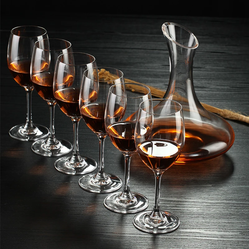 

Domestic Wine Glass Cup Set Crystal Goblet Bar High-grade Wine Glass of Wine Pot Set of 7pcs Glass Cup