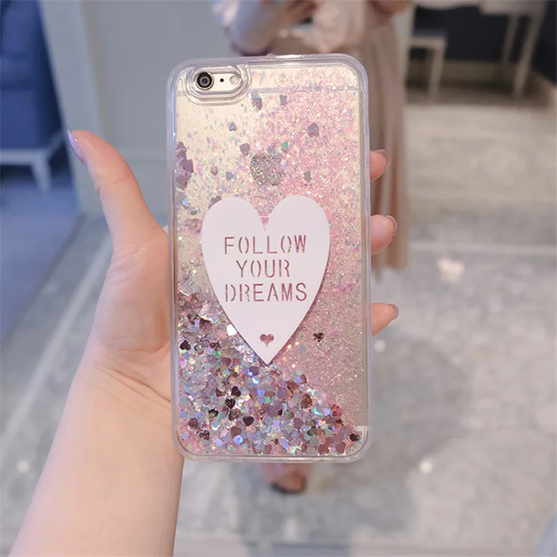

2018 Real Phone Case for Iphone X Xs Max Xr Luxury Liquid Quicksand Sand Bling Shockproof Soft Tpu Protective Cover Caque
