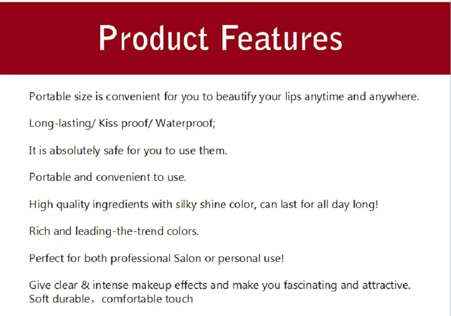 Matte Lipstick professional Lips Makeup Long-lasting Waterproof Lipstick Red Nude Chili moisturizing lipstick moisturizing P8542