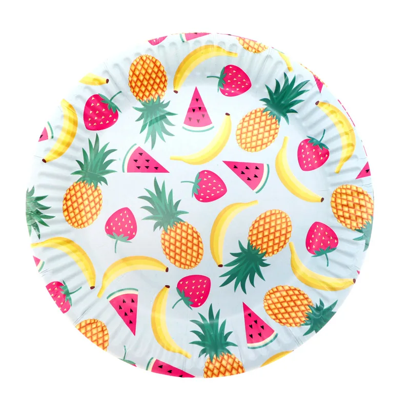 10pcs/Summer Fruit Theme Disposable Plate Party Decoration Cartoon Paper Birthday Dinner Supplies | Дом и сад