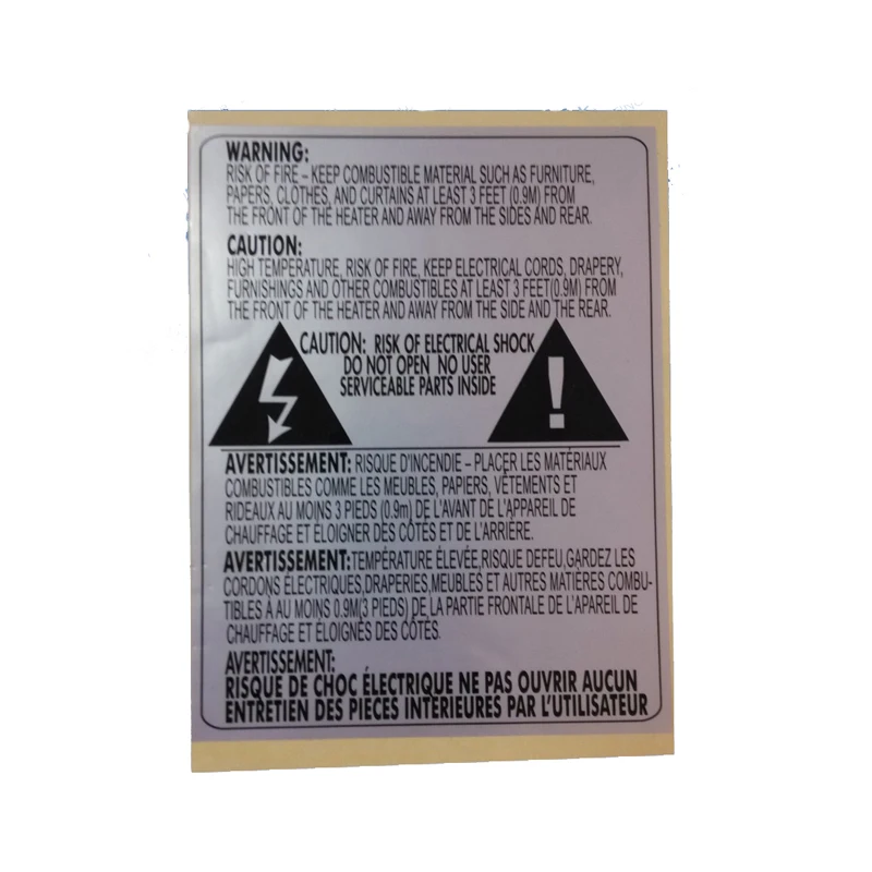 

Customized Self adhesive matte golden sticker, heat resistant electronical PET sticker