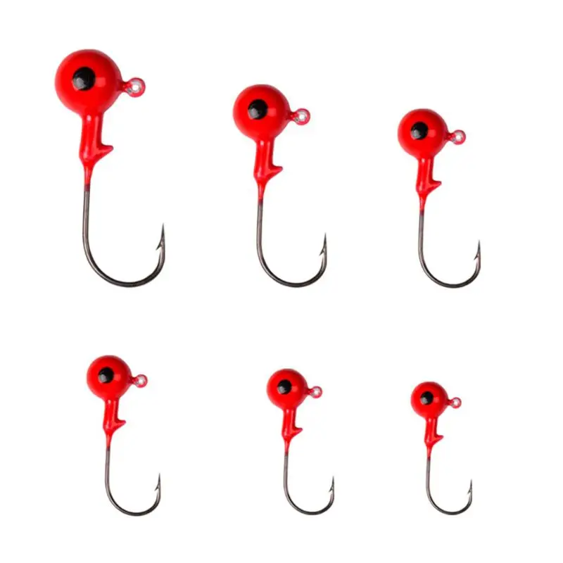 

10 Pcs/box Lead Hook High Carbon Red Lead-hook Soft Insect Lithe Bait Special Hooks 3.5g 5g 7g 10g 14g 21g