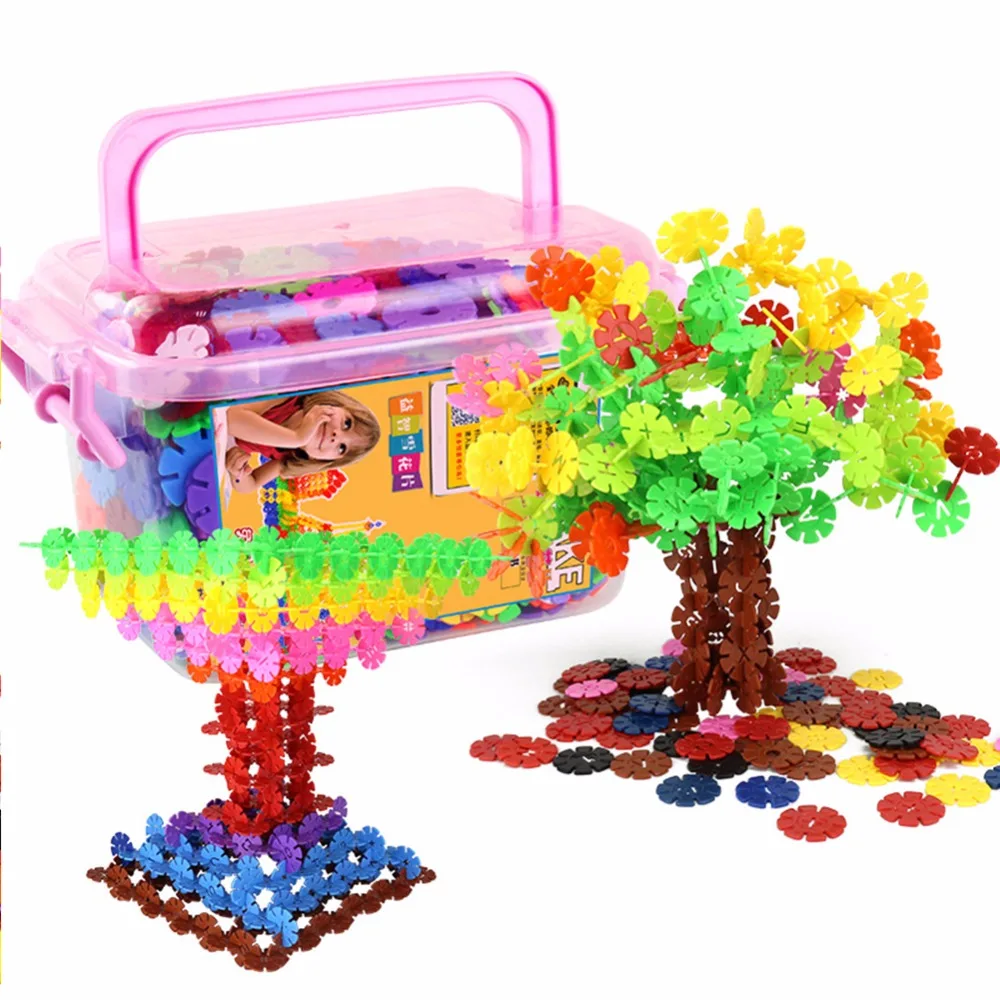 12 цветов playmobil строительные блоки Снежинка оптом собранная рука-глаз координации Дети Обучающие цифровые игрушки подарки 45
