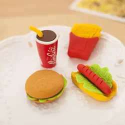 5 шт живопись инструмент Напиток кокса в форме еды торт гамбургер школьный офис резиновая подарочный набор для детей милые принадлежности
