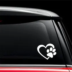 Для BMW Buick Dodge Jaguar KIA Skoda милые собаки с персик сердца автомобиль Стикеры мультфильм животных принять кота собаки любовь ПЭТ автомобилей