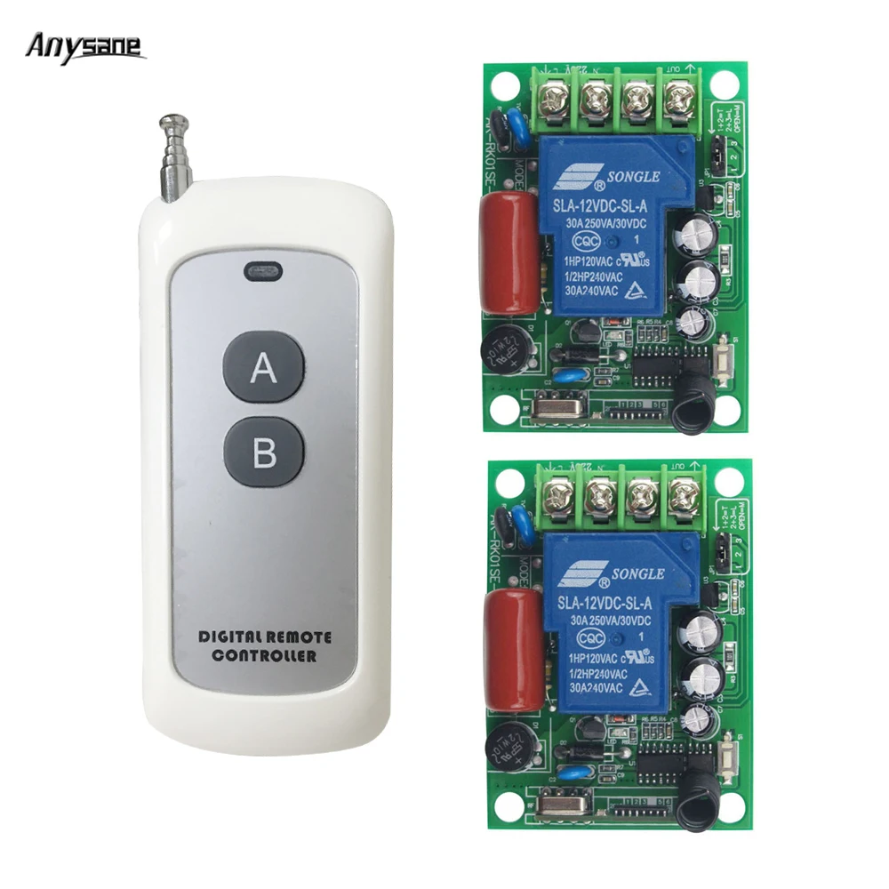 

Wireless Transmitter Receiver Rf 433mhz Remote Control Controller Switch AC85-230V 30A Remote Relay For Pump Lighting Indoor Use