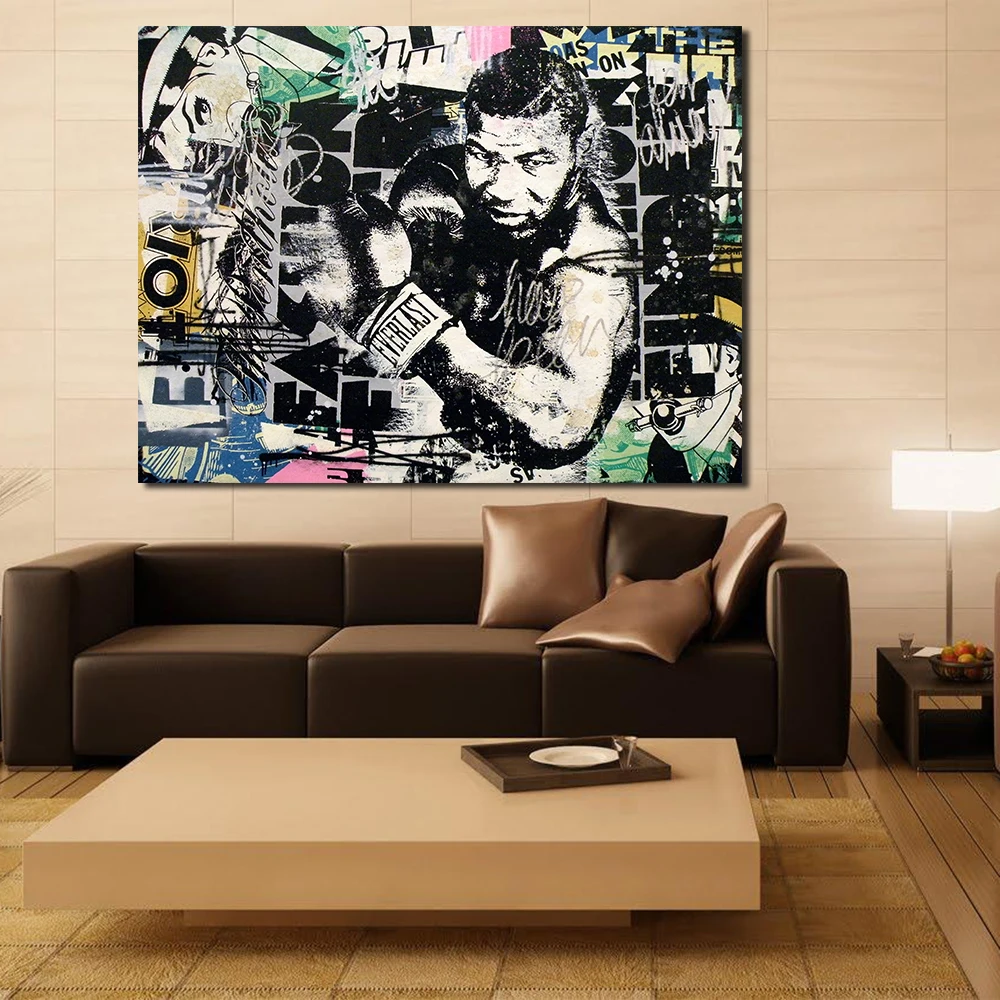 

JQHYART Oil Painting Wall Painting Living Room Greg Gossel Never Was Mike Tyson Paintings On Canvas Modern No Frame Picture