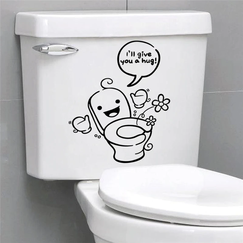 Creativo de la historieta de inodoro de pared de vinilo