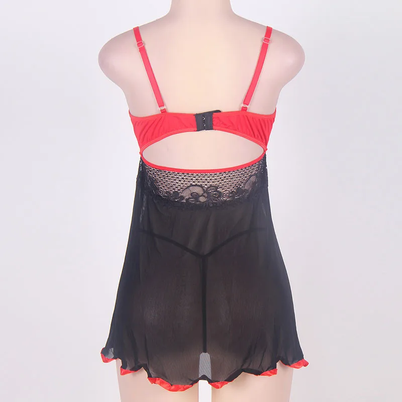 Кружевное нижнее белье Babydoll 7XL/6XL/5XL сексуальные прозрачные ночные рубашки RW80245